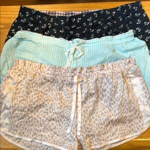Set of 3 Victoria Secret Pajama Women's Shorts - Black, Mint, and Beige